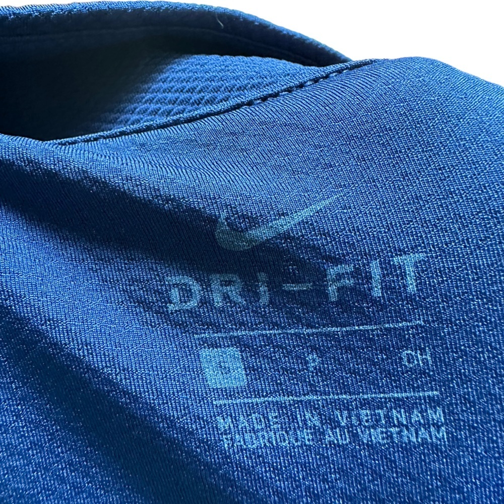 Nike Blue 1/4 Zip Up Collar Dri-Fit Long Sleeve Pull Over Shirt Size S - Picture 5 of 12
